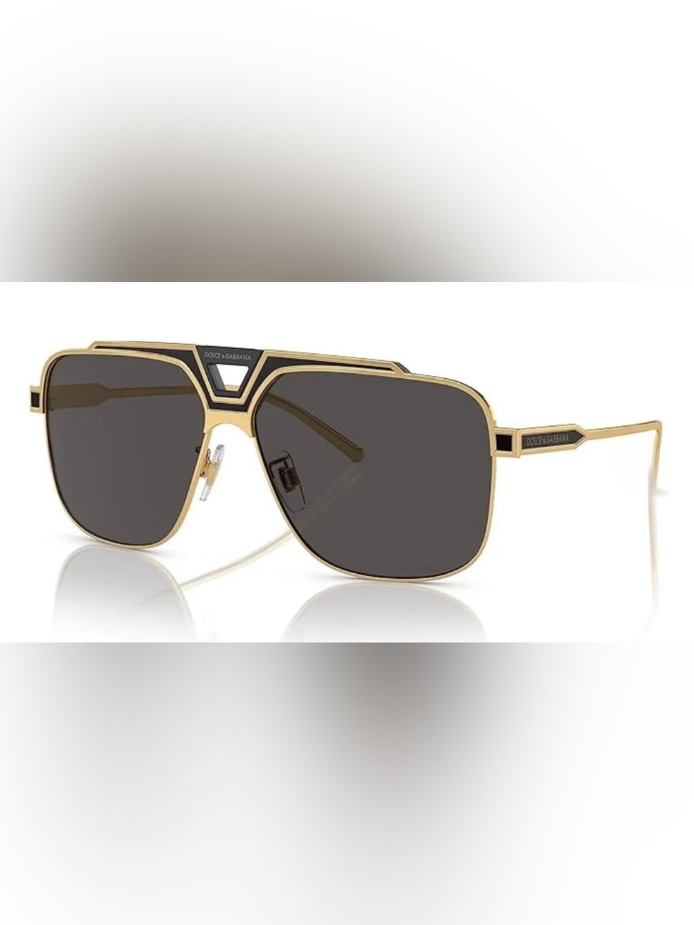 New Dolce & Gabbana DG 2256 Gold Frame Sunglasses with Black Lenses